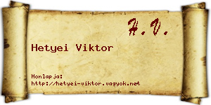 Hetyei Viktor névjegykártya